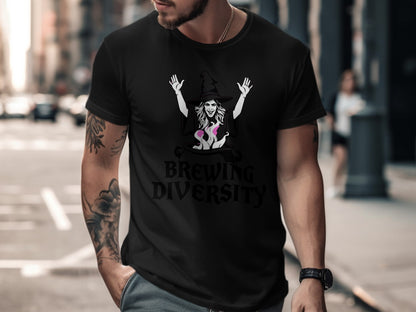 Brewing Diversity Witch Graphic Black T-shirt product