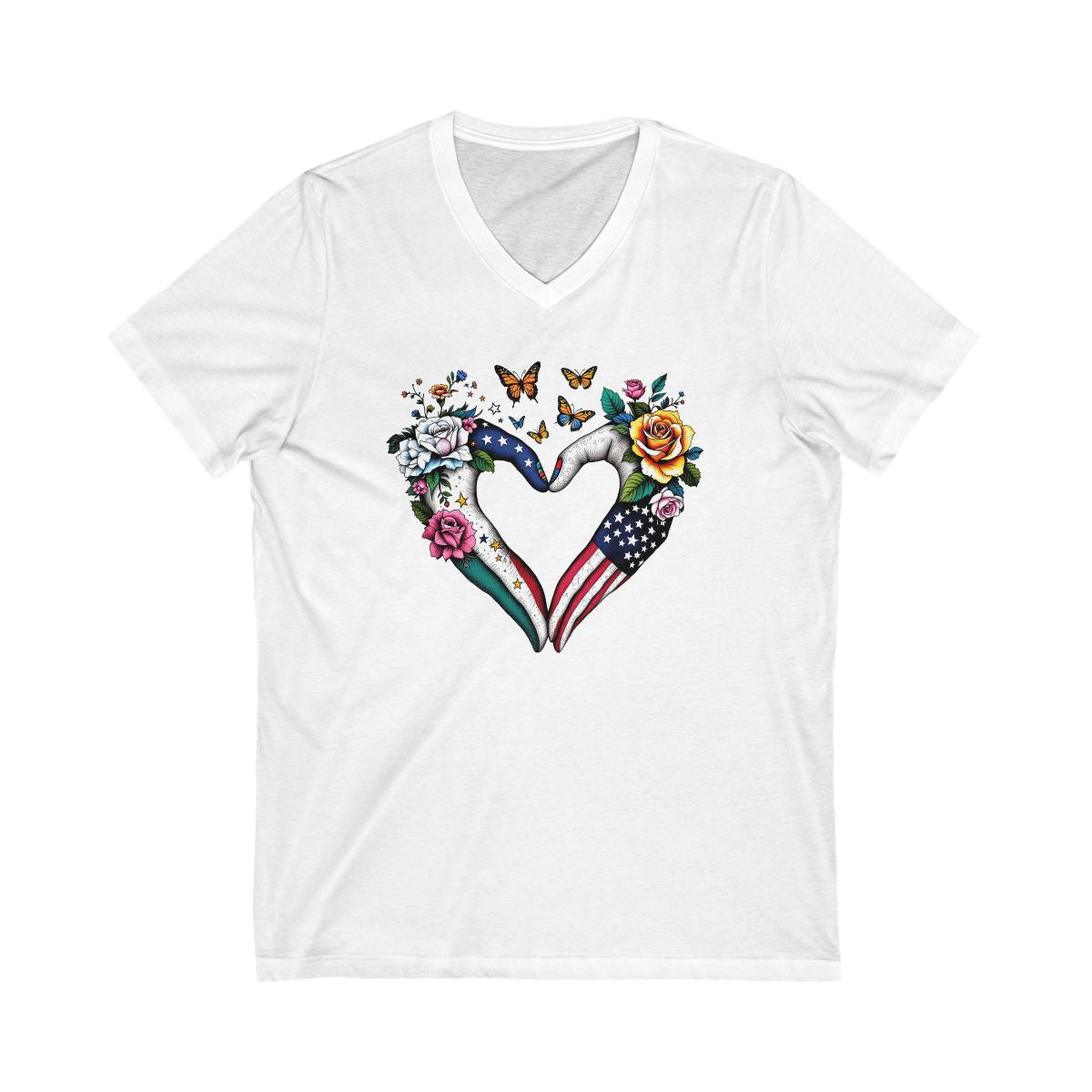 Patriotic Heart and Flowers Graphic T-shirt product