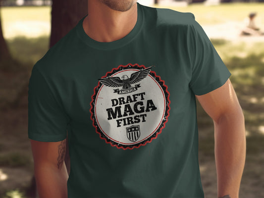 Draft MAGA First America Eagle Design Shirt