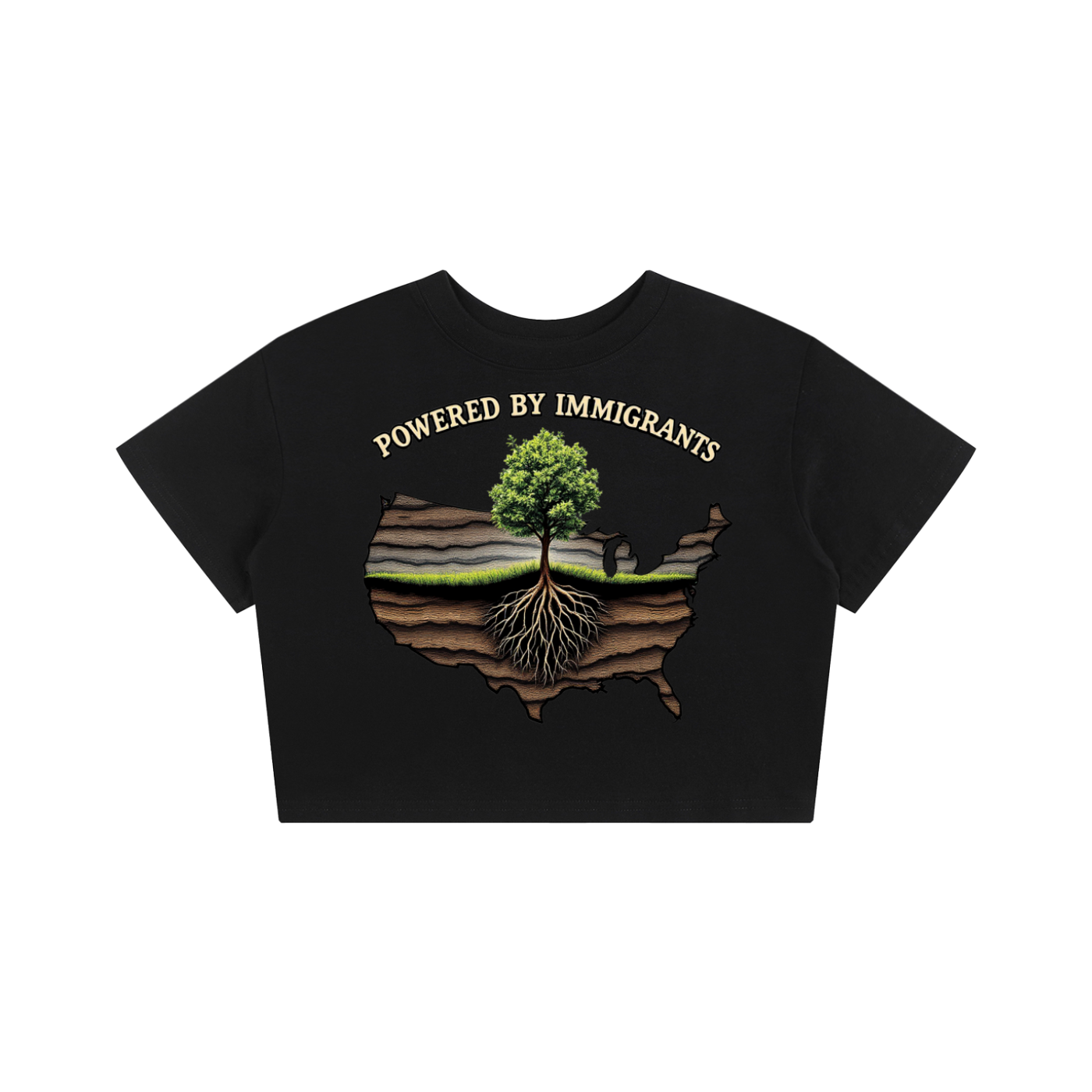 Immigrant Roots Crop Baby Tee Seamless T-Shirt - 200 GSM