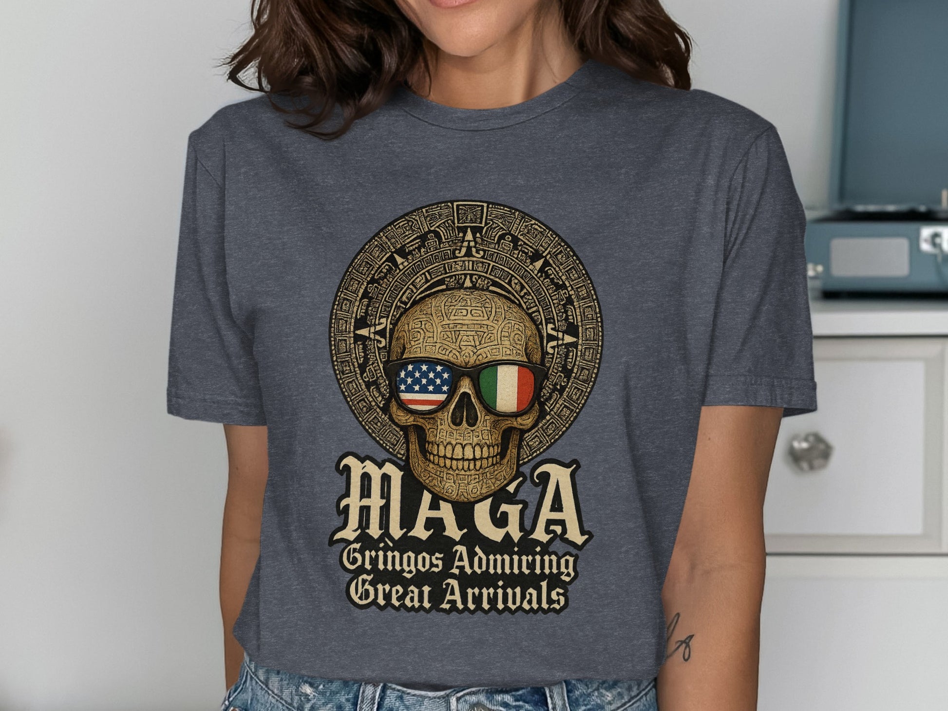 Skull Design MAGA Gringos Admiring Graphic T-Shirt product type