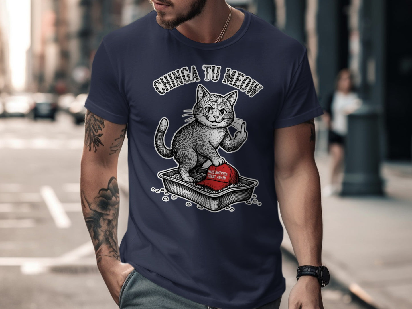 Chinga Tu Meow Cat Middle Finger MAGA Hat product type