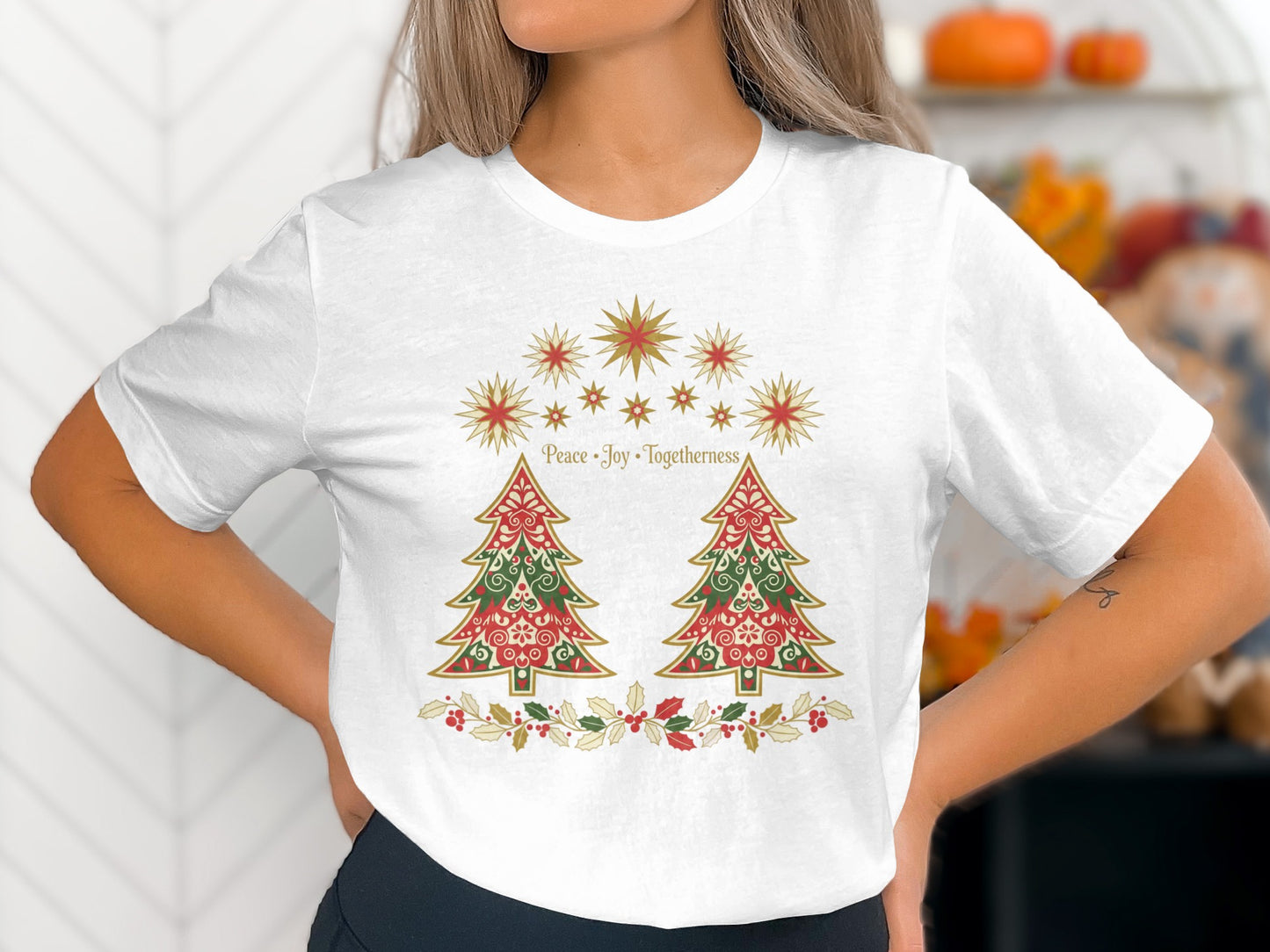 Peace Joy Togetherness Christmas Themed T-shirt