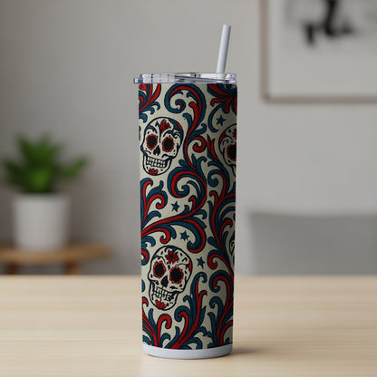 Vibrant Skull Pattern Insulated Tumbler Product