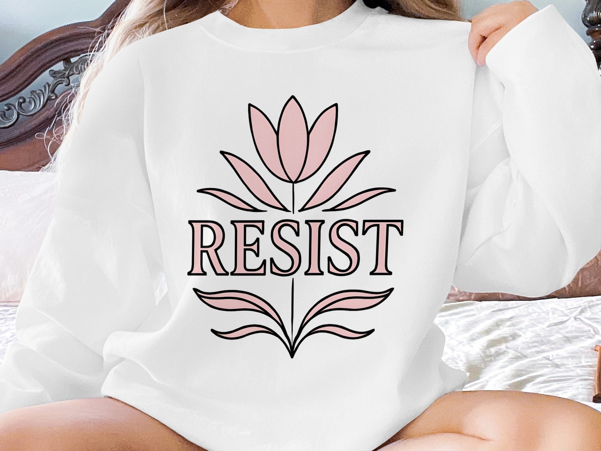 Resist Flower Graphic Long Sleeve Shirt product type
