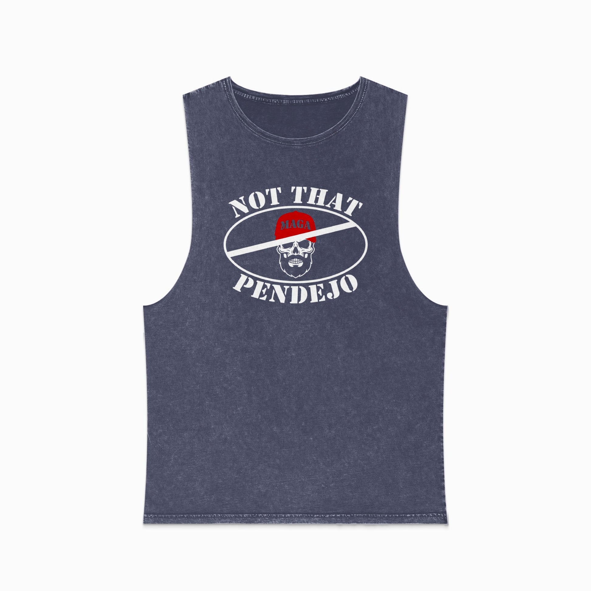 Muscle tank top with skull graphic and text "NOT THAT PENDEJO".