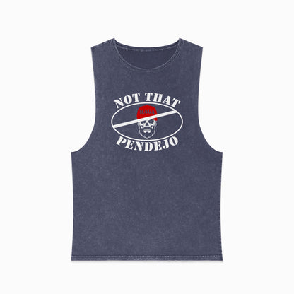 Muscle tank top with skull graphic and text "NOT THAT PENDEJO".