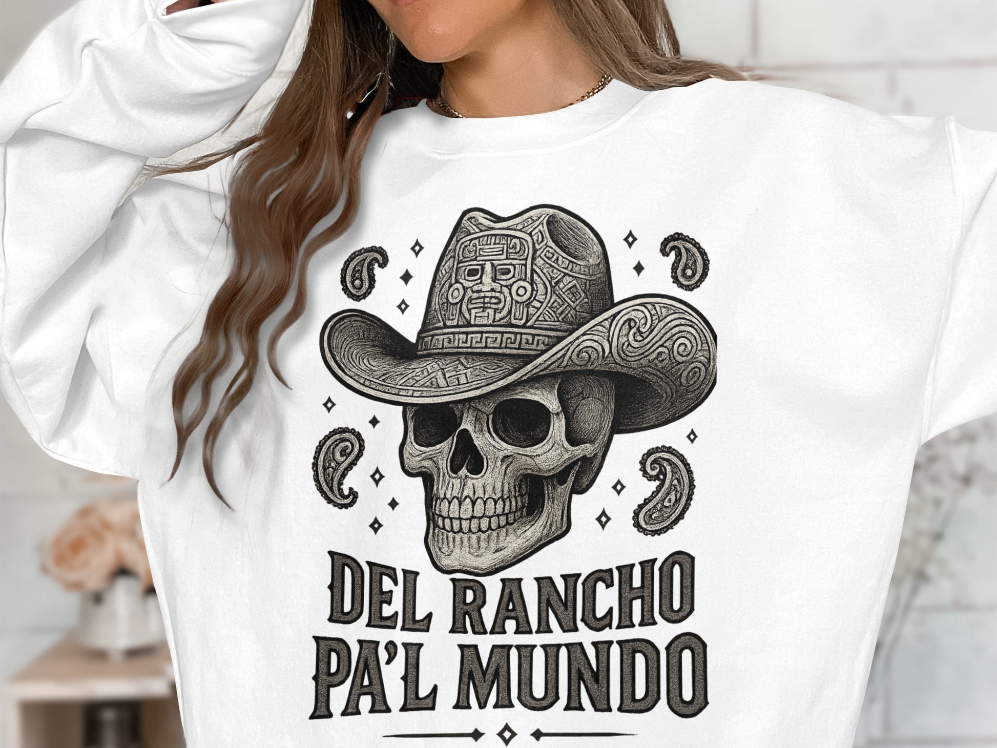 Skull with Cowboy Hat Del Rancho Pa'l Mundo product