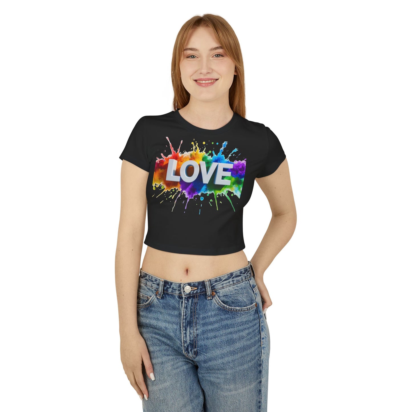 Pride baby tee  Colorful Love Women's Baby Tee - Pride and Positivity