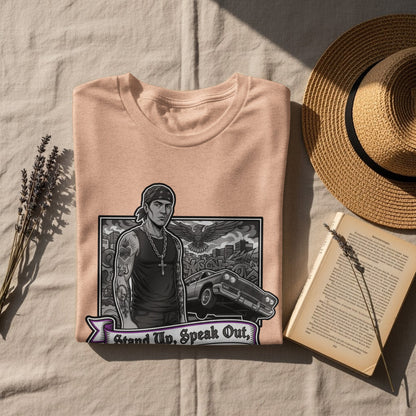 Stand Up Speak Out Graphic Tee with Bold Design