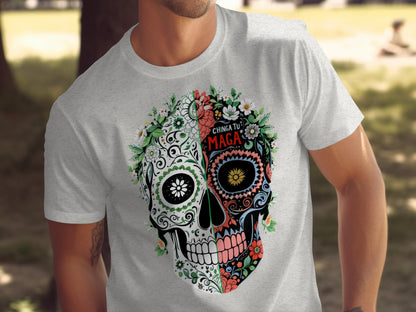 Colorful Skull Design Graphic Men's T-Shirt product type