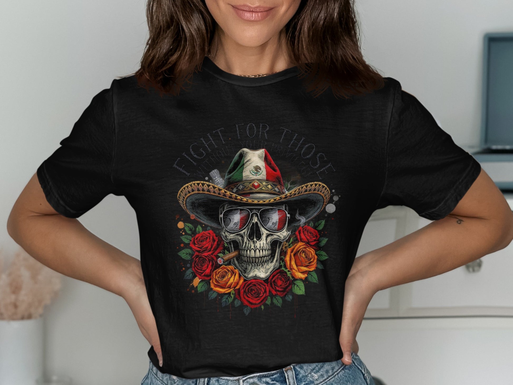 Fight For Those Skull Graphic T-Shirt product