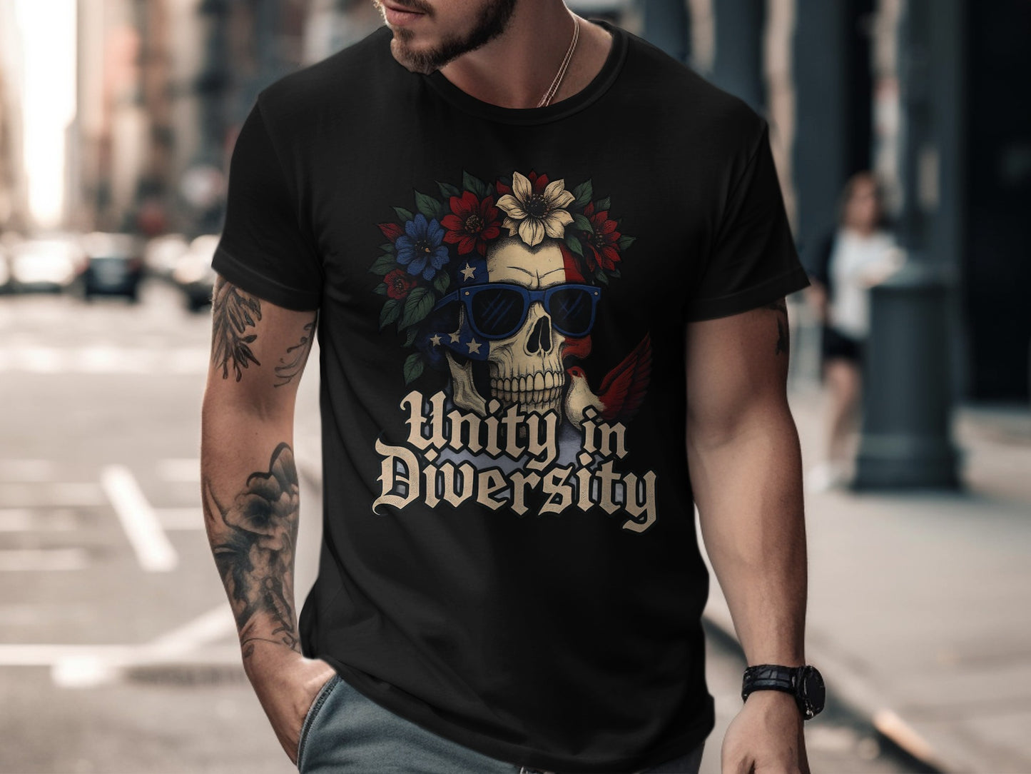 Unity in Diversity Skull Design T-shirt product