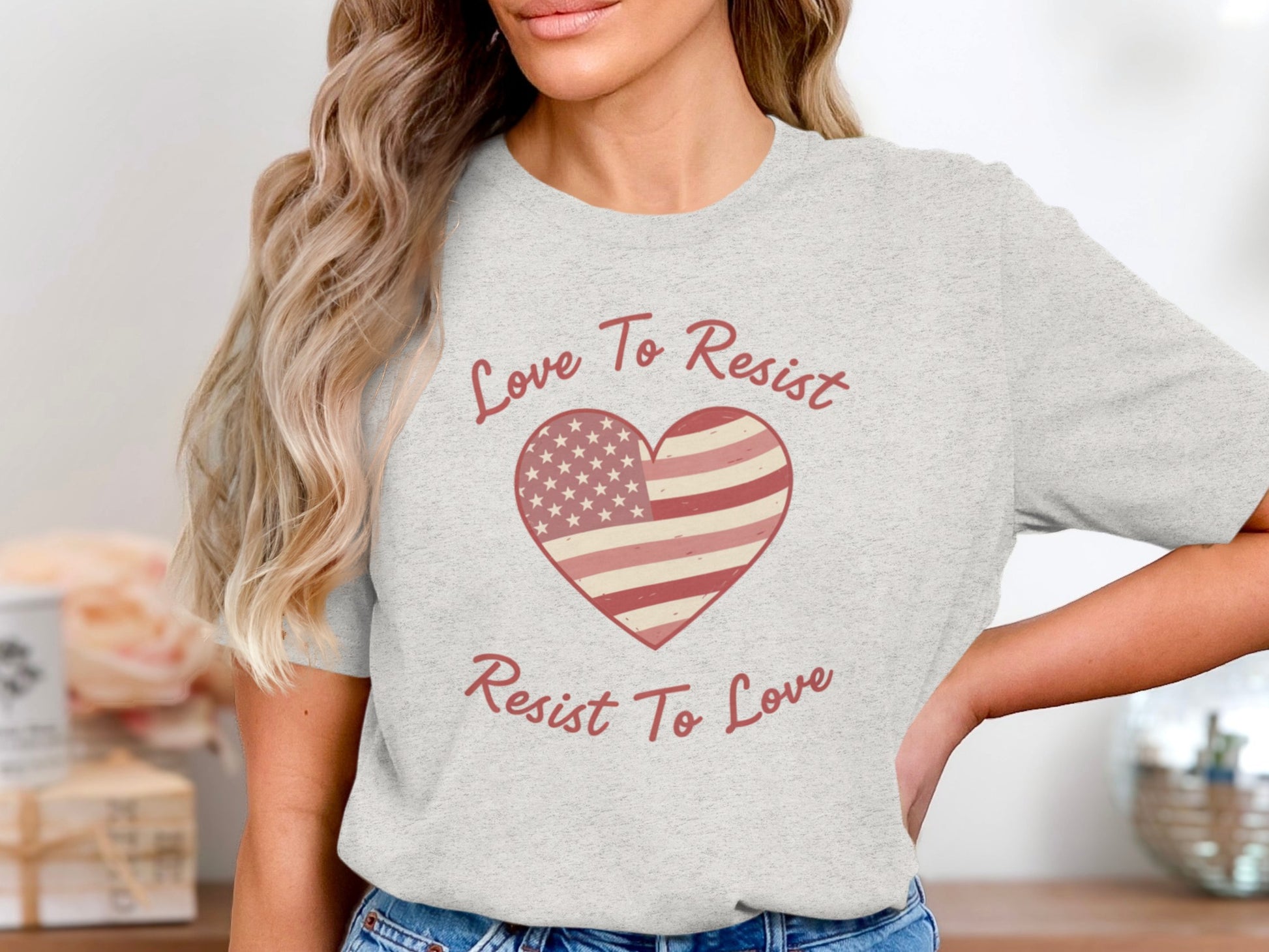 Love To Resist Resist To Love Heart T-Shirt