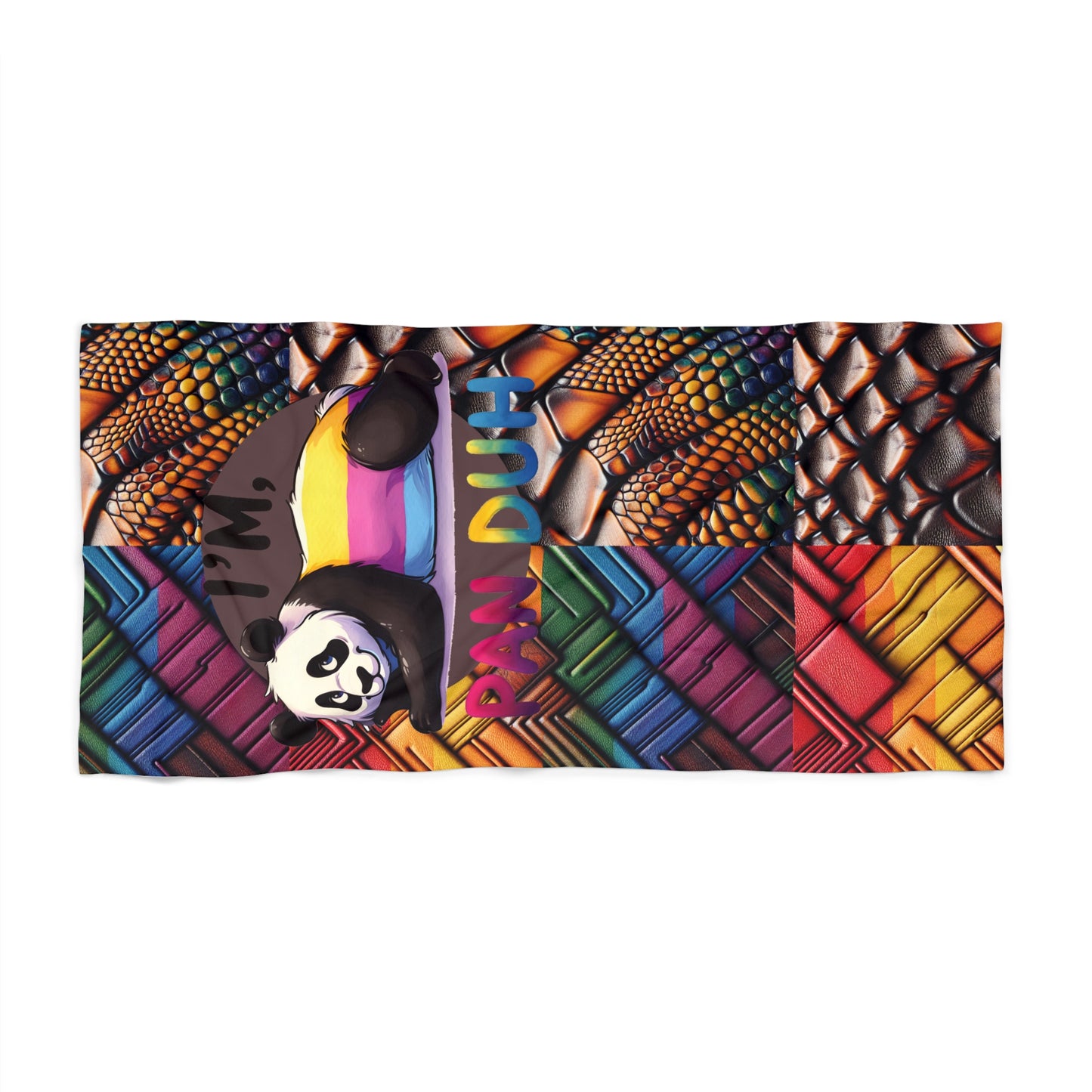 Pride Beach Towel Vibrant Rainbow Panda Beach Towel - Fun Poolside Accessory, LGBTQ+ Pride, Summer Fun, Beach Day Essential, Gift for Friends