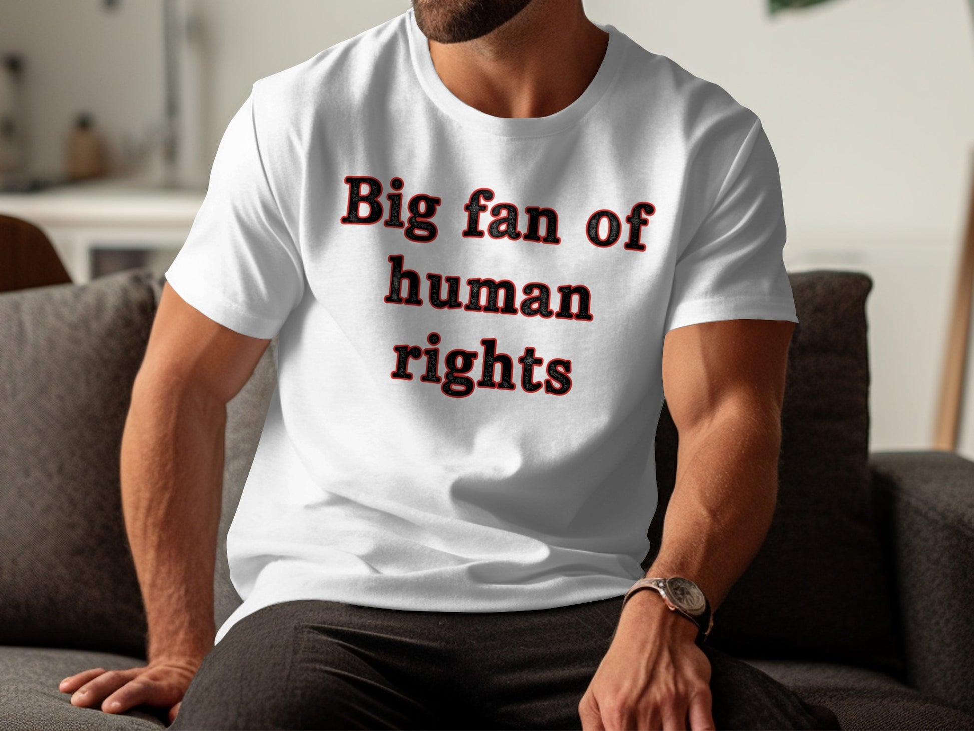 Big fan of human rights graphic shirt