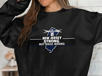 New Jersey Strong Not MAGA Wrong Graphic Top