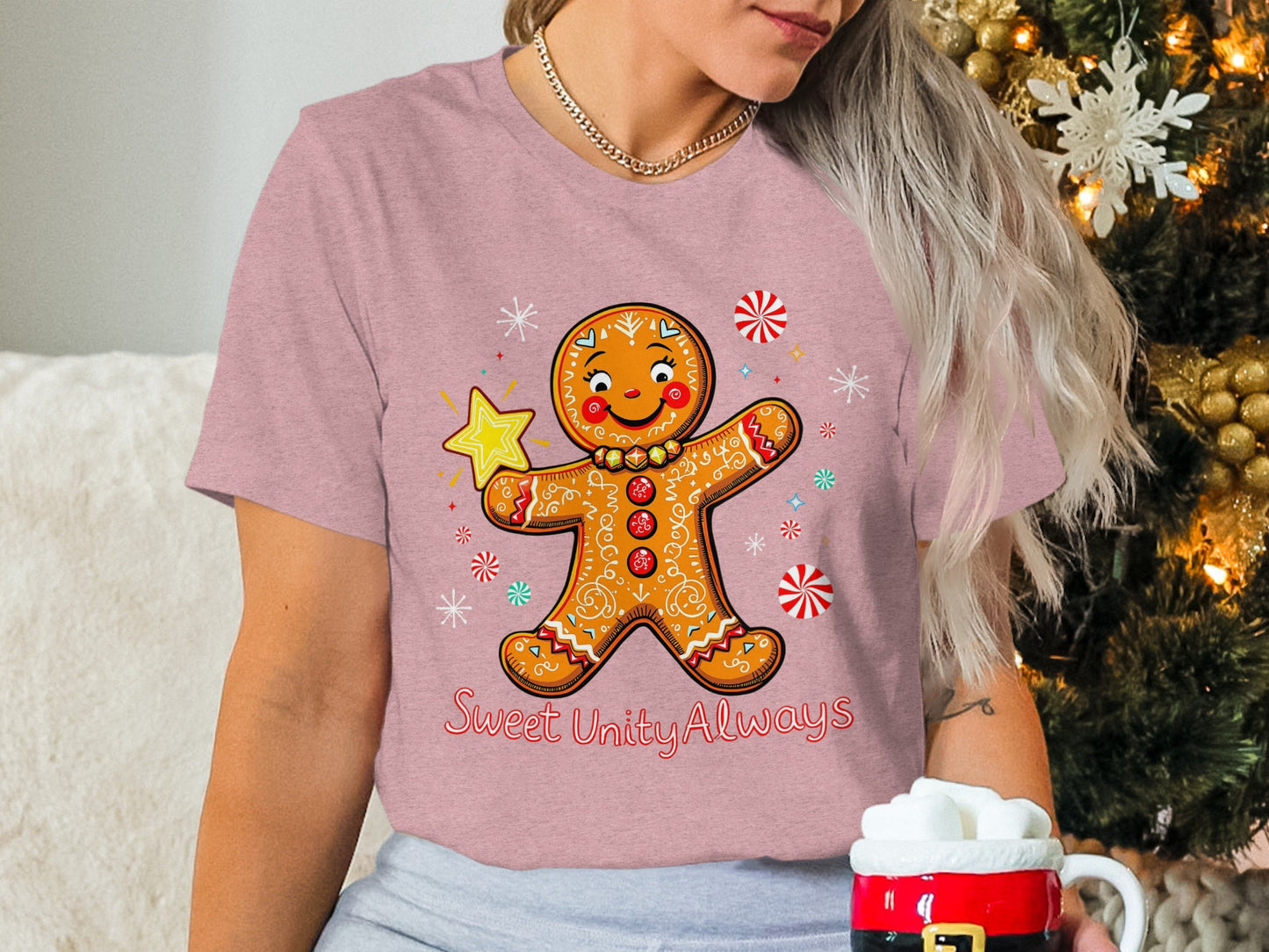 Sweet Unity Always Gingerbread Man Christmas Tee