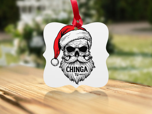 Skull Santa Ornament Chinga Tu Maga Festive Decor