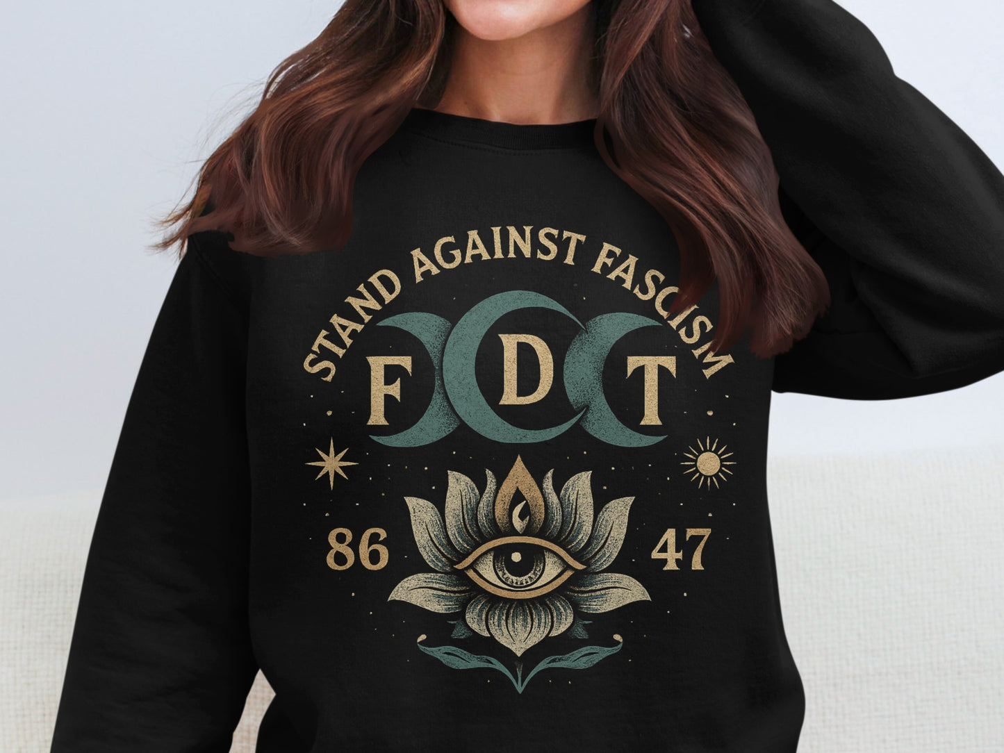 Stand Against Fascism FDT 86 47 Lotus Sweatshirt Product