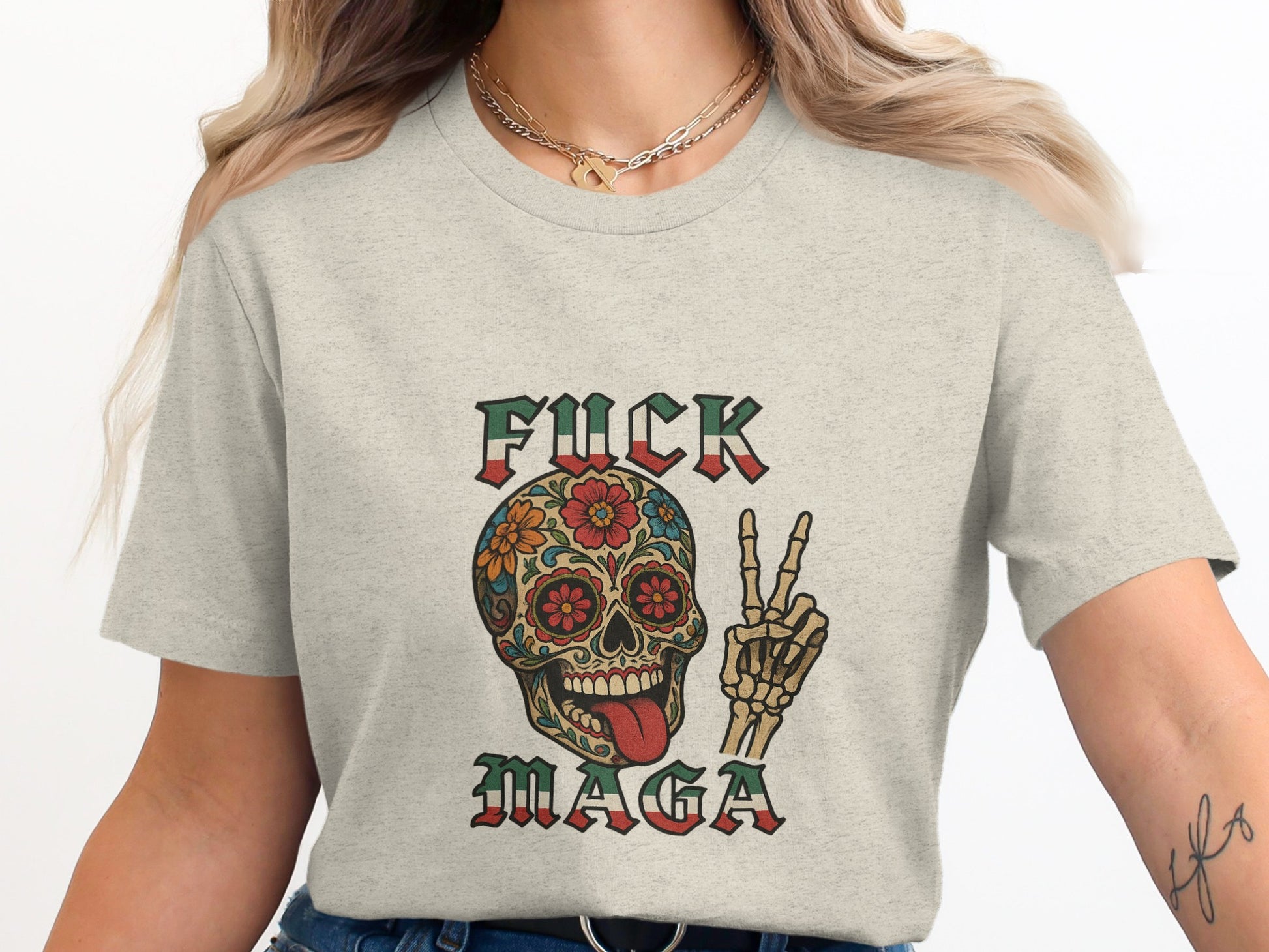 Vibrant Fuck Maga Skull Graphic T Shirt Product