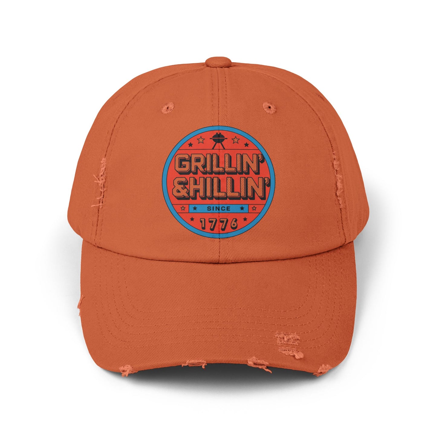 Grillin' Shillin' Unisex Distressed Cap - Casual Outdoor Hat for BBQ Lovers