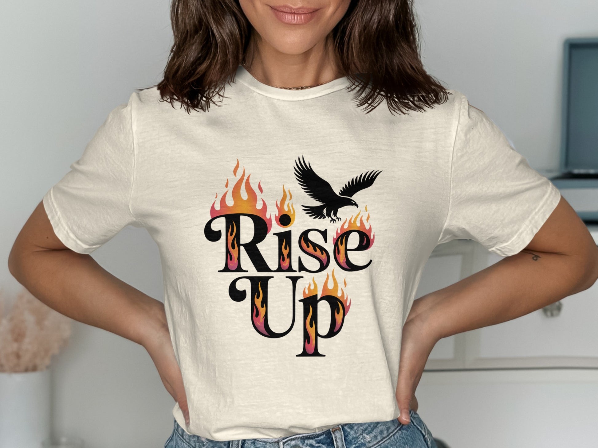 Rise Up Flaming Eagle Graphic Tee product type
