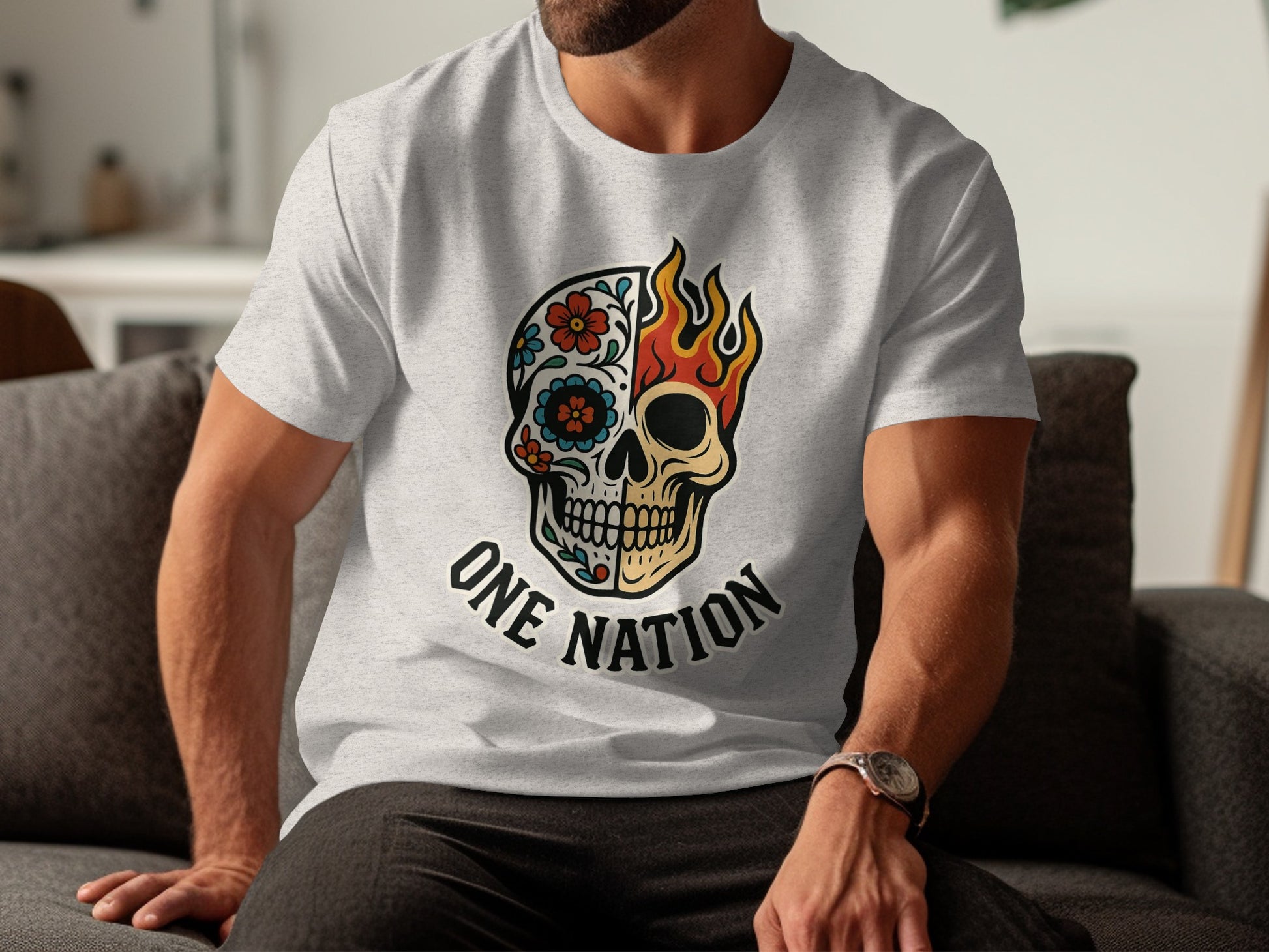 'Unique One Nation Skull Graphic T-Shirt product type'