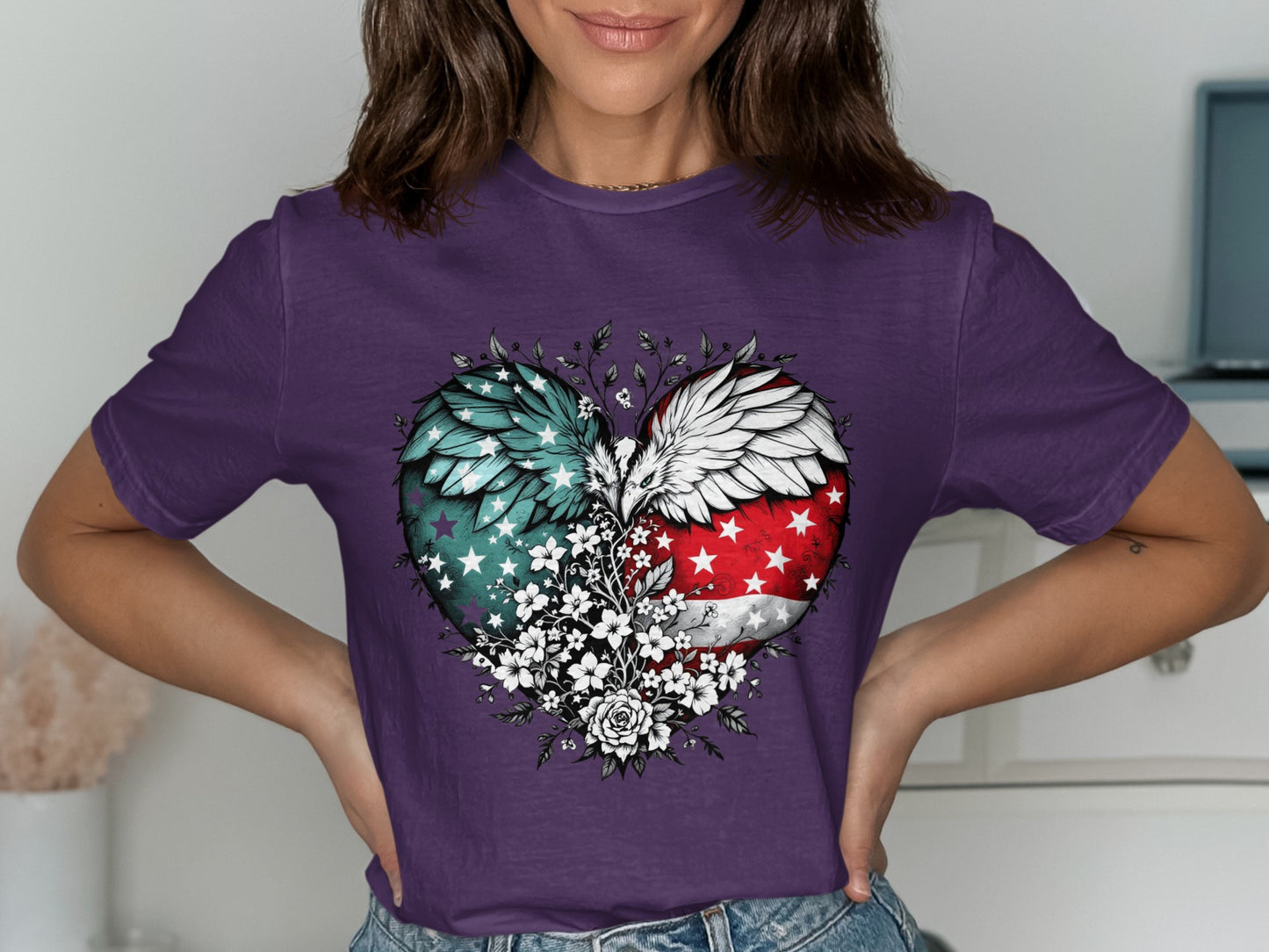 American Flag Heart Design Women's T-shirt product type