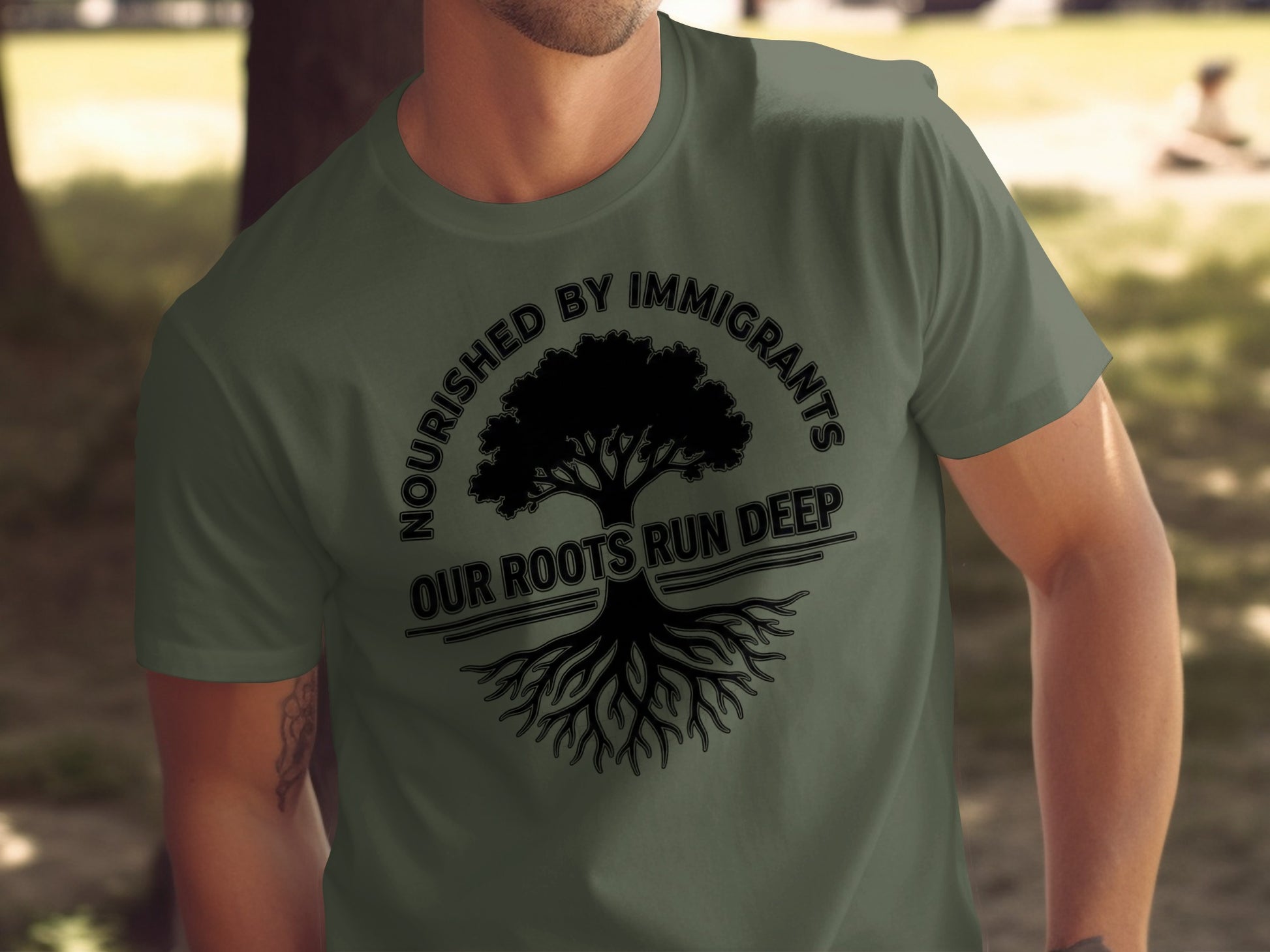 Nourished by Immigrants Our Roots Run Deep T-shirt