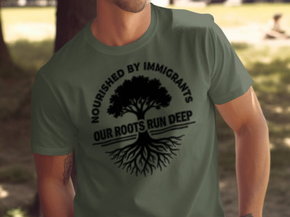 Nourished by Immigrants Our Roots Run Deep T-shirt