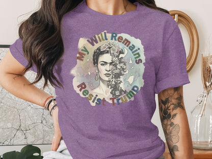 My Will Remains Resist Trump Graphic T Shirt product