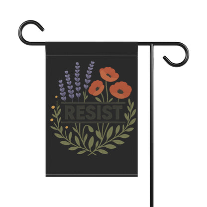Resist Floral Garden Flag — Decorative Political Garden Banner