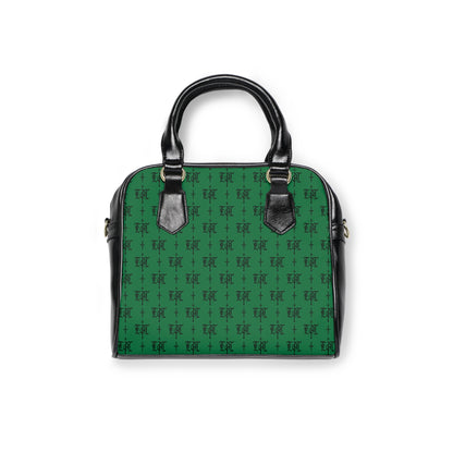 FDT Green Purse Woke Anti Trump Liberal Purse |Monogram Grey Shoulder Handbag — Elegant Patterned Satchel Purse