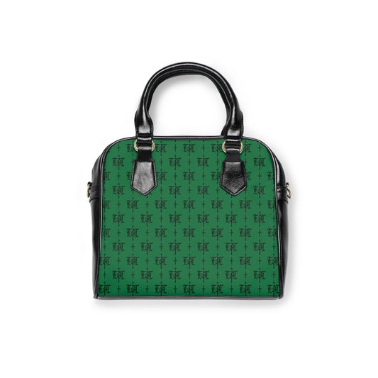 FDT Green Purse Woke Anti Trump Liberal Purse |Monogram Grey Shoulder Handbag — Elegant Patterned Satchel Purse
