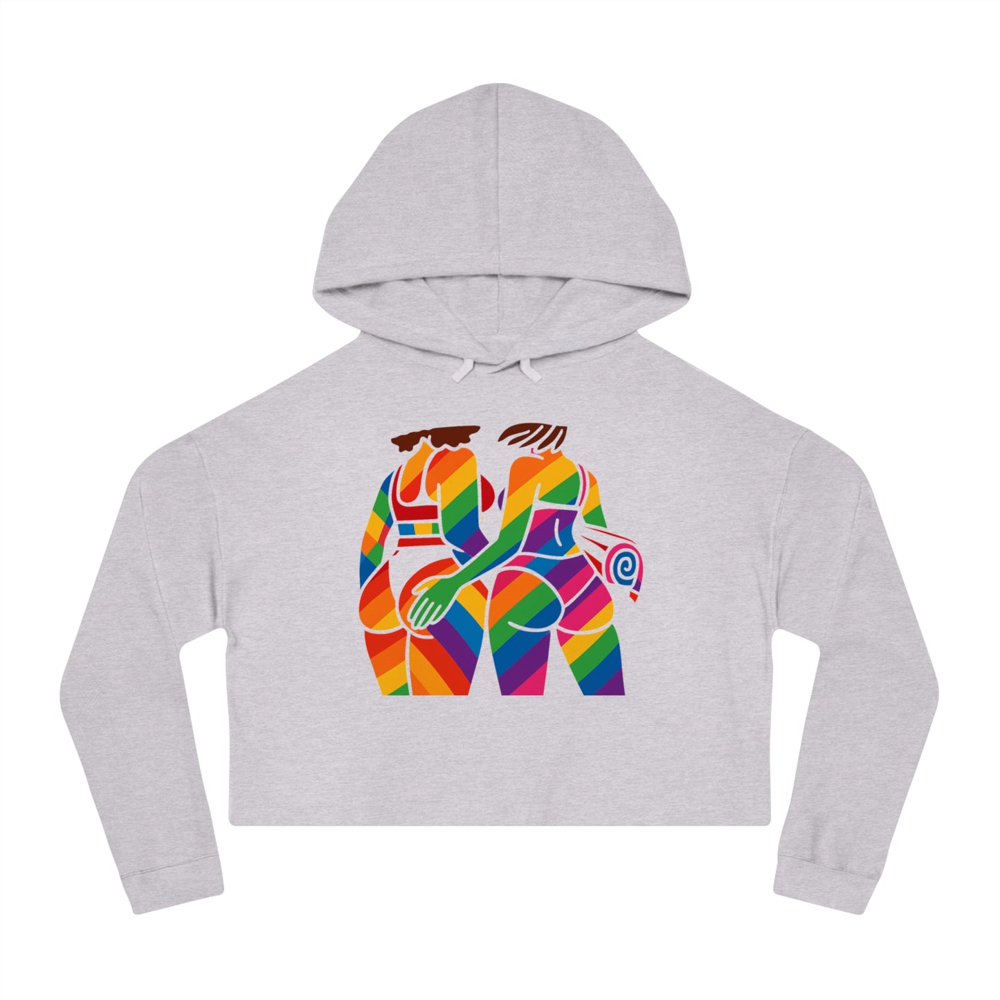 Pride Crop Top Colorful Women’s Cropped Hooded Sweatshirt - Embrace Diversity Design