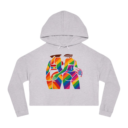 Pride Crop Top Colorful Women’s Cropped Hooded Sweatshirt - Embrace Diversity Design