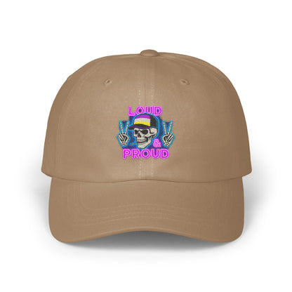 Loud Proud Skull with Peace Signs Embroidered Cap product