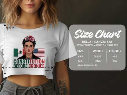 Frida Kahlo Constitution Beocre Cronies Women's Crop Tee product