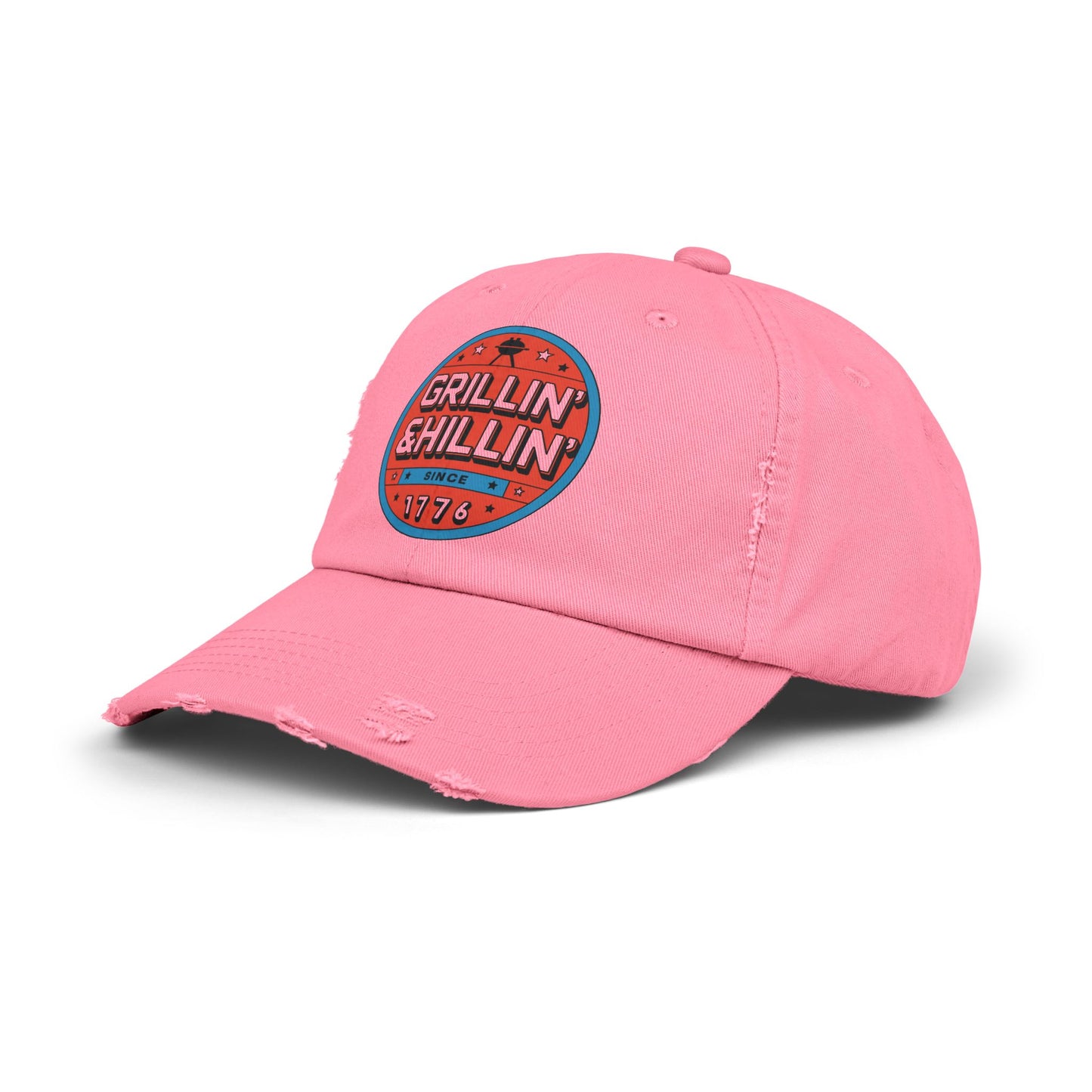 Grillin' Shillin' Unisex Distressed Cap - Casual Outdoor Hat for BBQ Lovers