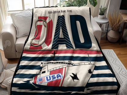 Customizable DAD USA Boat Design Blanket product