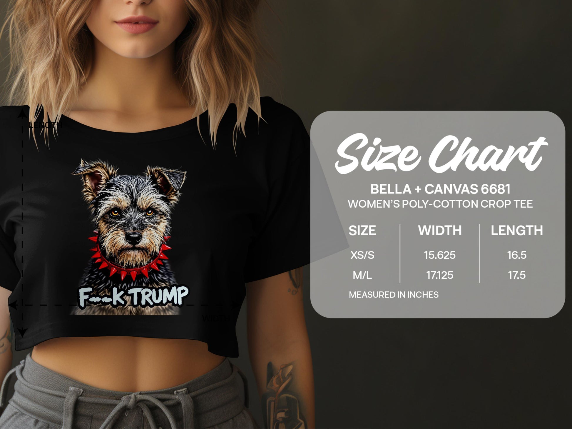 F-k Trump Yorkie Women's Poly-Cotton Crop Tee product