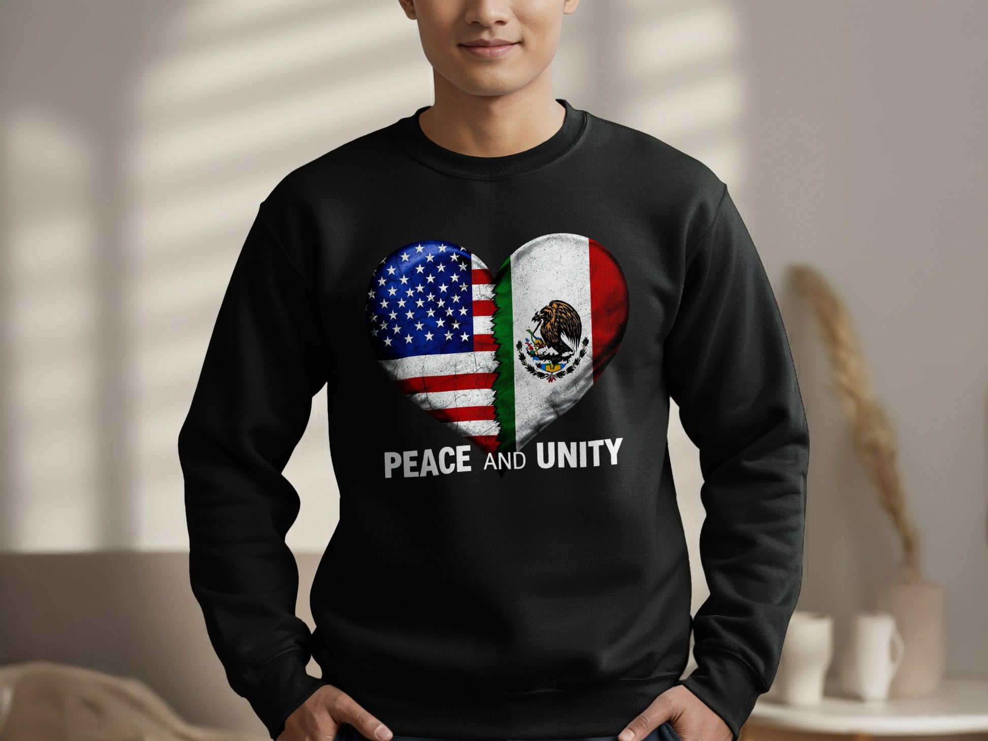 Peace and Unity Flag Heart Graphic Sweatshirt product