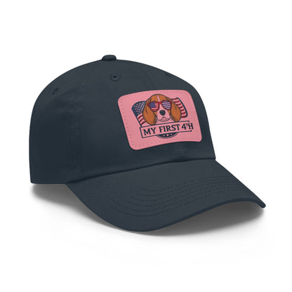 4th of July Dad Hat with Leather Patch (Rectangle)