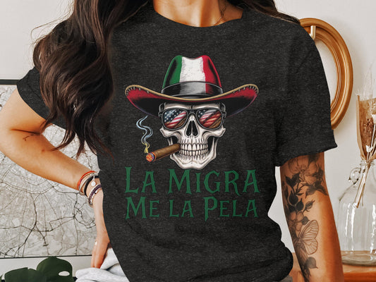 La Migra Me La Pela Skull T-shirt product type