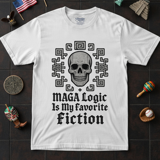 MAGA Logic Is My Favorite Fiction Shirt with Skull Design