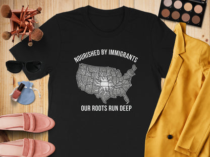 Nourished by Immigrants Our Roots Run Deep T-shirt