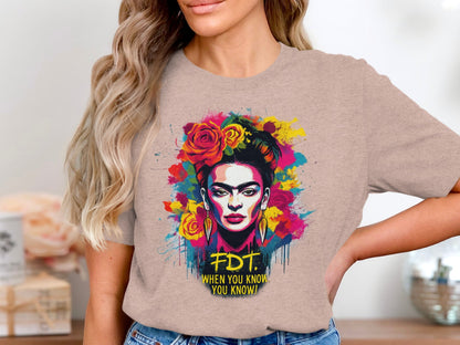 Colorful Frida Kahlo Inspired Artistic T-shirt product