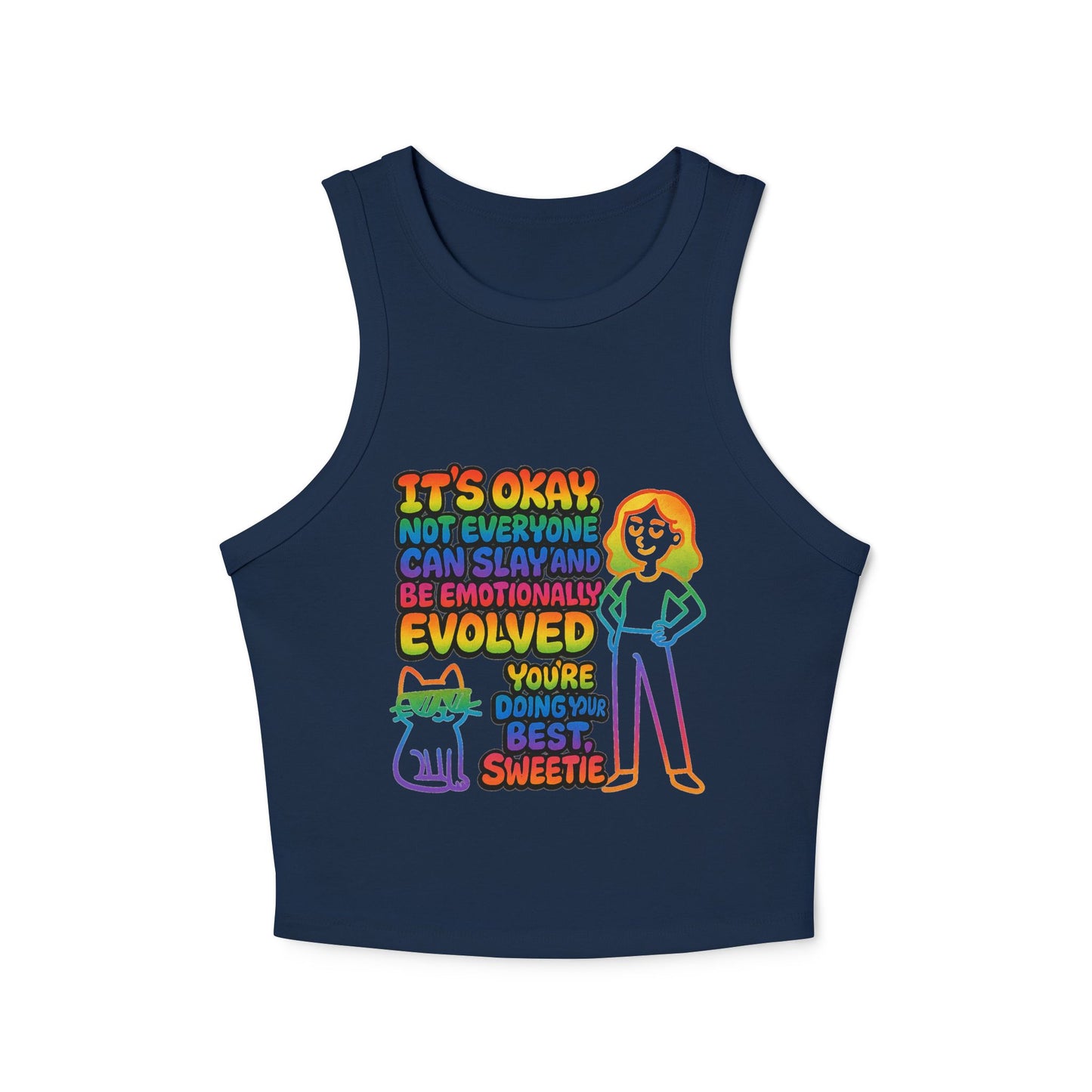 Pride Tank Top Motivational Women's Racer Tank Top - "You're Doing Your Best, Sweetie"