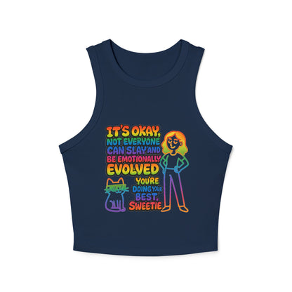 Pride Tank Top Motivational Women's Racer Tank Top - "You're Doing Your Best, Sweetie"